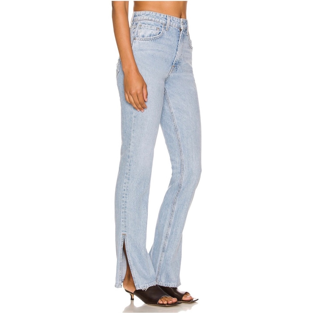 Grlfrnd Jeans The Harlow High Rise Boot With Slit Hudson Light Wash Size 24 NWT